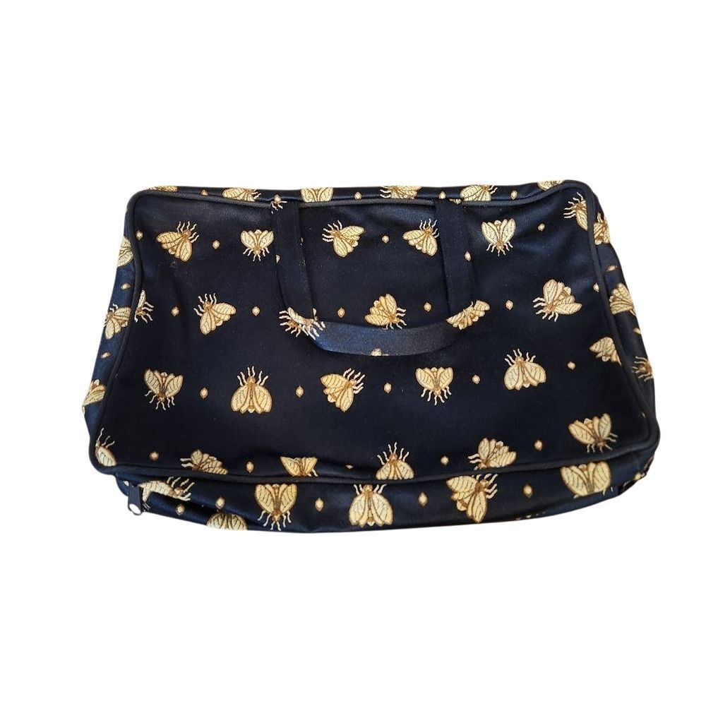 Navy Travel‎ Bag with Gold Bee Embroidery